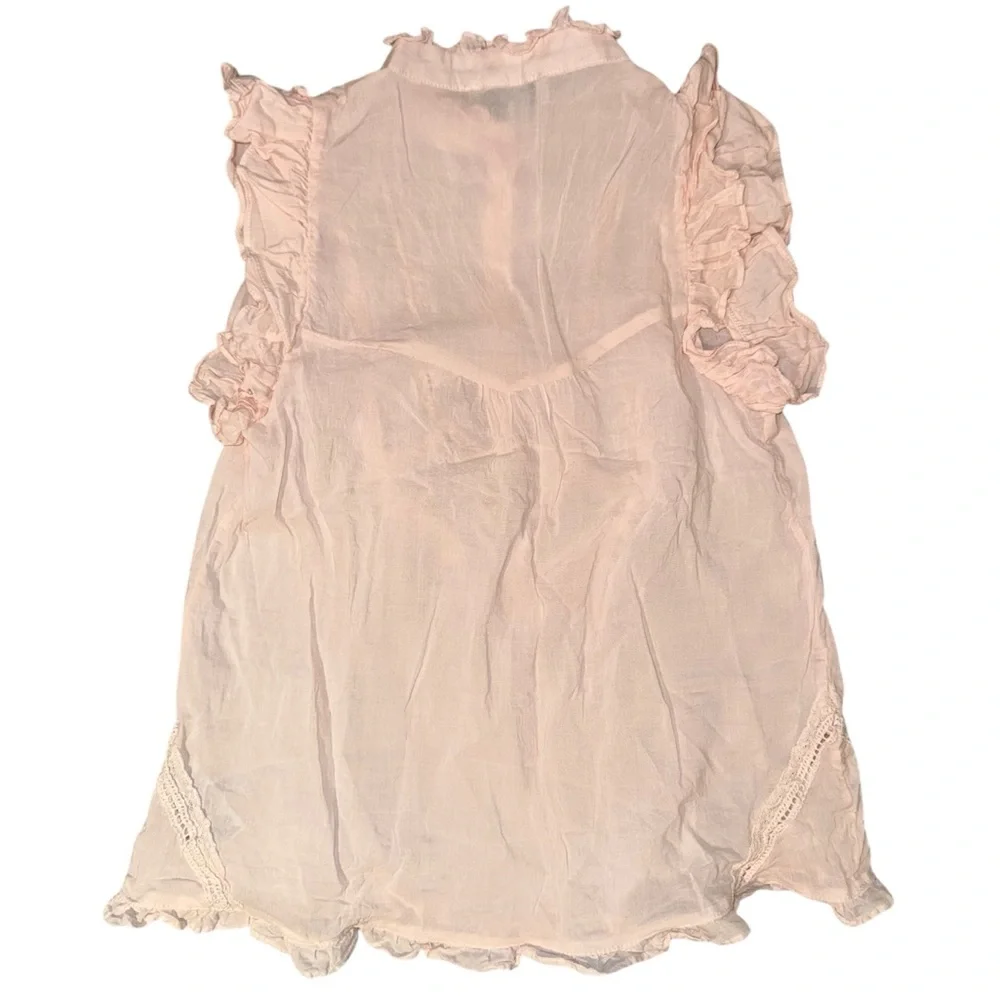 Boho Chic Button Up Ruffle Top - Picture 3 of 6
